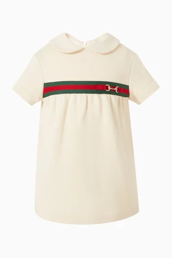 فستان بشريط منسوج قطن