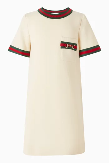 فستان بشريط منسوج قطن