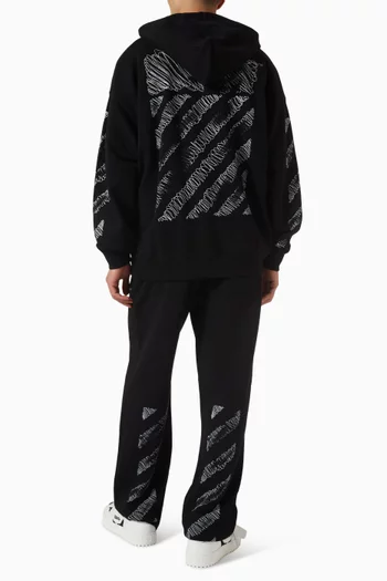 Scribble Diag Skate Zip Hoodie in Cotton