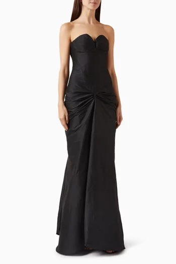 فستان بريمير موت بذيل قماش تفتا