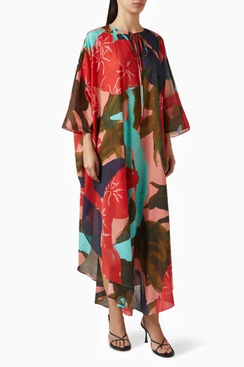 Arda Asymmetric Kaftan in Cotton Voile