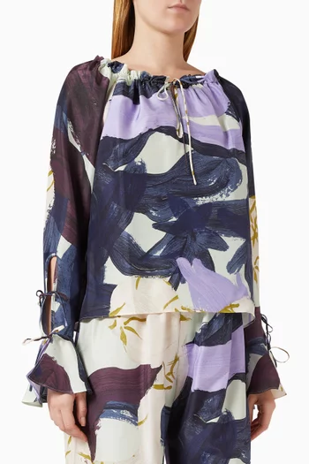 Nevis Printed Top in Silk