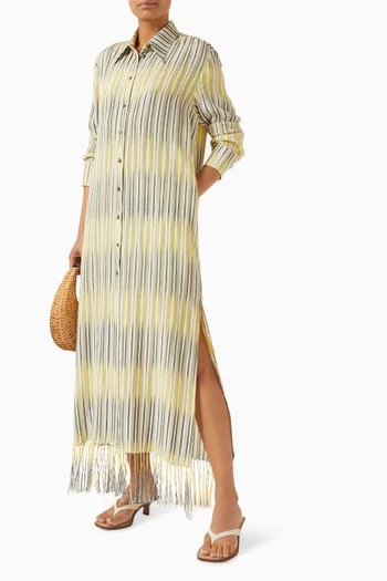 Teal Stripe Longline Shirt