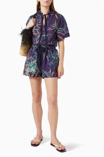 Lanai Printed Shorts in Cotton Voile