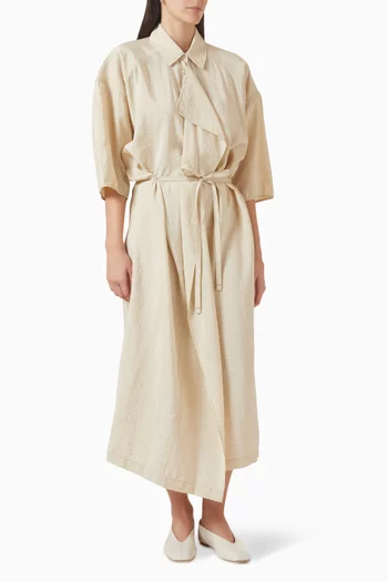 Asymmetrical Shirtdress in Silk Blend
