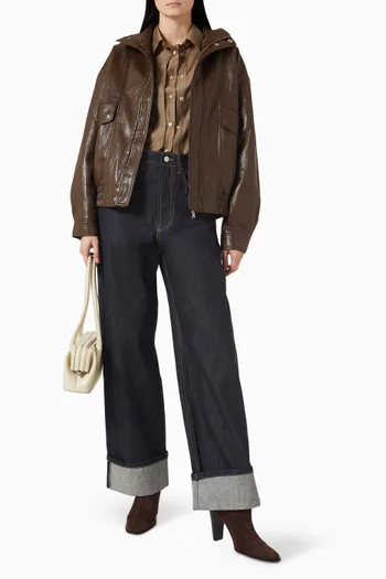 Silva Bomber Jacket in Faux-leather