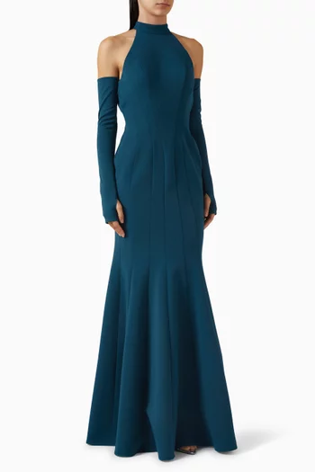 فستان بقصة حورية بحر بحمالة حول الرقبة