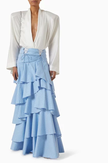 Layered Ruffled Maxi Skirt