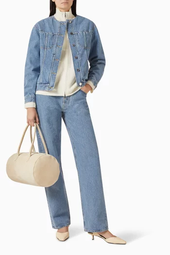 جاكيت ريما بدون ياقة دينم