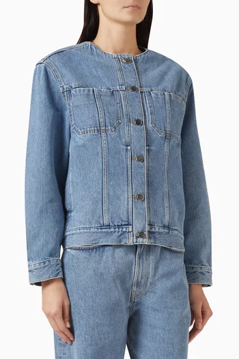 جاكيت ريما بدون ياقة دينم