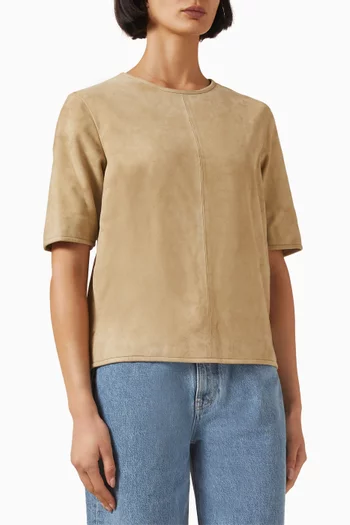 تي شيرت زايدا بقصة مربعة شمواه