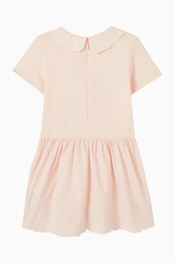 فستان بتطريز زهور بوبلين 