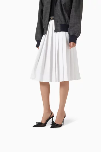 حذاء كلاسيك بسير خلفي بكعب 100 مم قماش شبكي