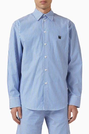 قميص مخطط قطن بوبلين