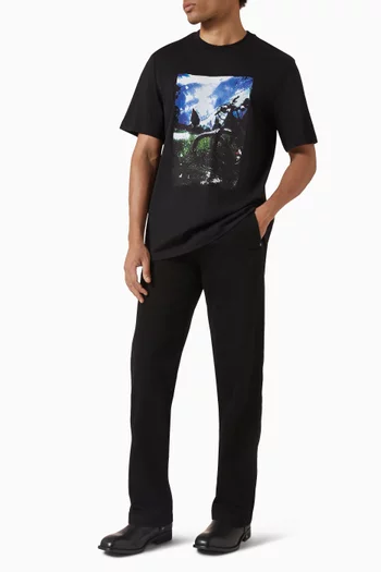 تي شيرت مزين بطبعة قطن جيرسيه