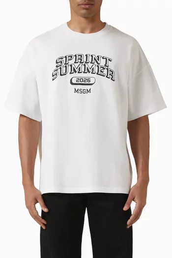 تي شيرت مزين بطبعة قطن جيرسيه