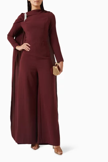Embellished Cape-style Jumpsuit