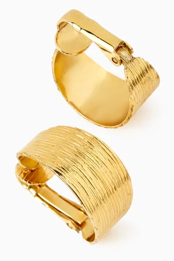 1980s Vintage Demi Hoop Earrings in Gold-plated Metal