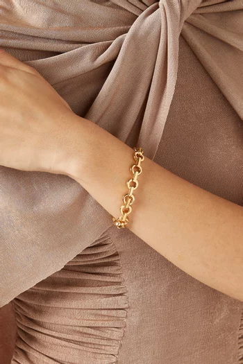 1980s Vintage Link Bracelet in Gold-plated Metal