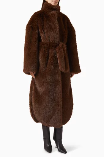 Ravello Robe Coat in Faux Fur