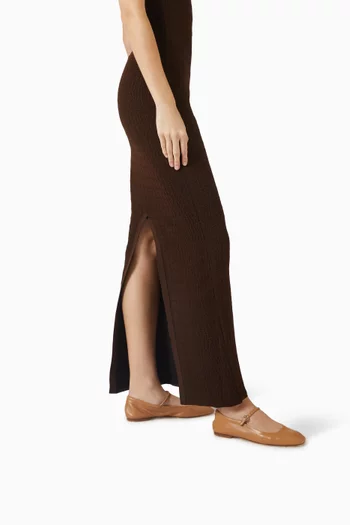 حذاء باليرينا اوما بكعب مسطح جلد