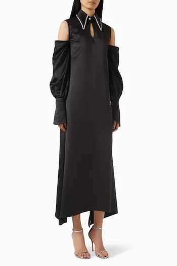 قفطان ليلا مزين بتطريزات ستان