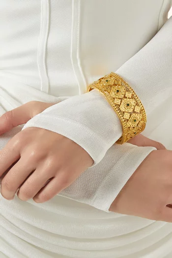 Kenza Bangle in 18kt Gold-plated Brass