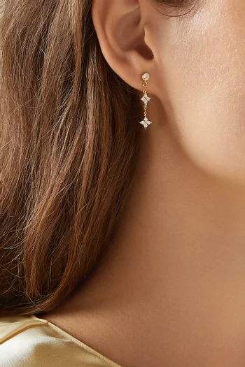 Irene Star Charm Drop Earrings in 18kt Gold-plated Sterling Silver