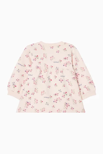 فستان بزهور وشعار الأسهم 