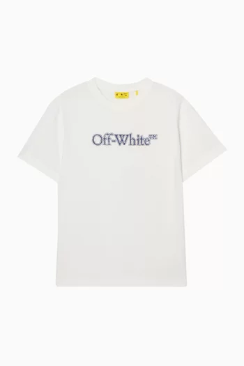 تي شيرت بوكيش بشعار الماركة بتصميم متشقق قطن