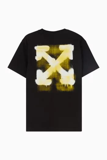 تي شيرت مزين بأسهم بشكل طلاء بخاخ قطن