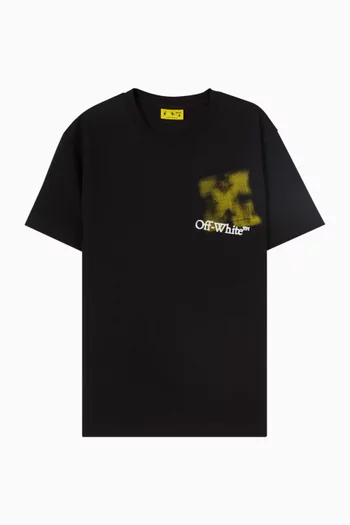 تي شيرت مزين بأسهم بشكل طلاء بخاخ قطن