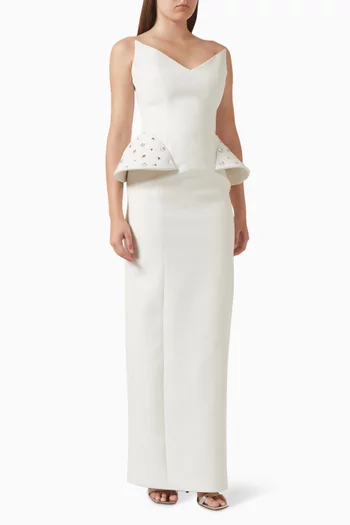 Strapless Dress in Crepe