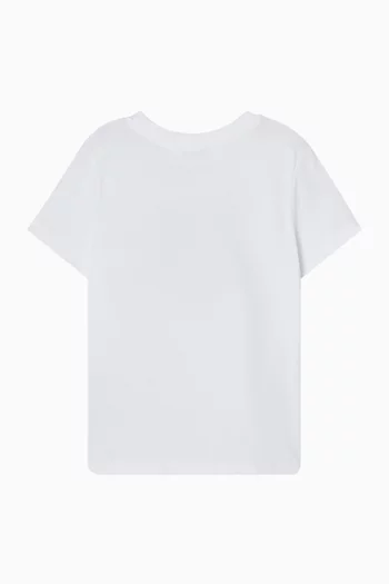 تي شيرت بطبعة شعار الماركة بتصميم دائري قطن