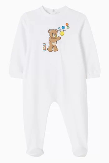 Bear-print Sleepsuit in Cotton-jersey