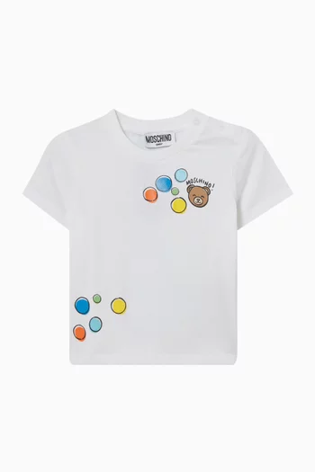 Bubble & Teddy-print T-shirt in Cotton