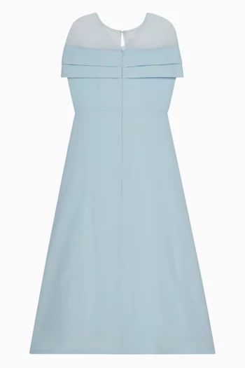 فستان طويل بزهور بارزة