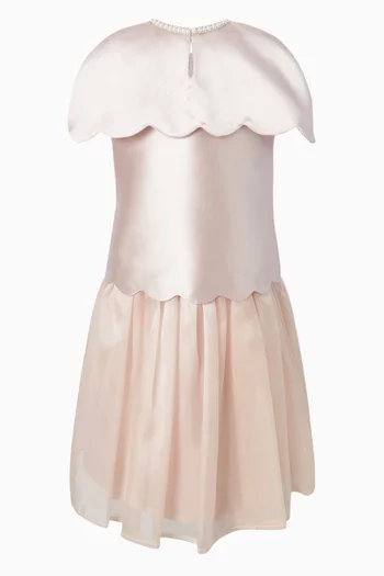 Cape Ruffled Maxi Dress