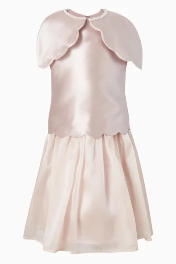 Cape Ruffled Maxi Dress