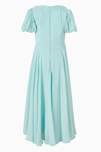 Cape Embellished Maxi Dress