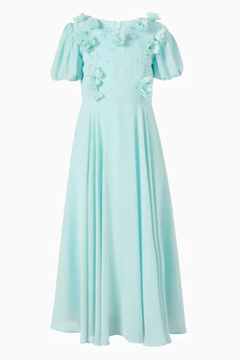 Cape Embellished Maxi Dress