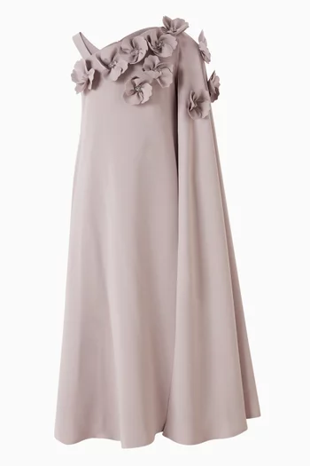 Floral Applique Cape Dress