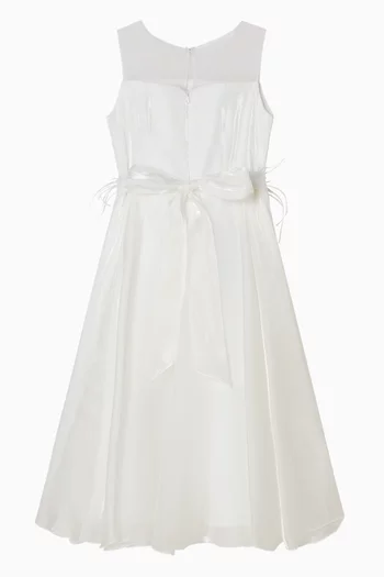 فستان سهرة طويل بزهور بارزة