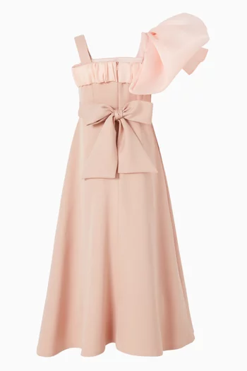 فستان طويل بزهور بارزة