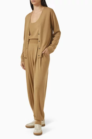 بلوزة بلا أكمام وفتحة رقبة عميقة مزيج صوف