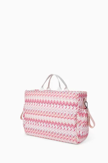 حقيبة مستلزمات أطفال بنقشة خطوط متعرجة