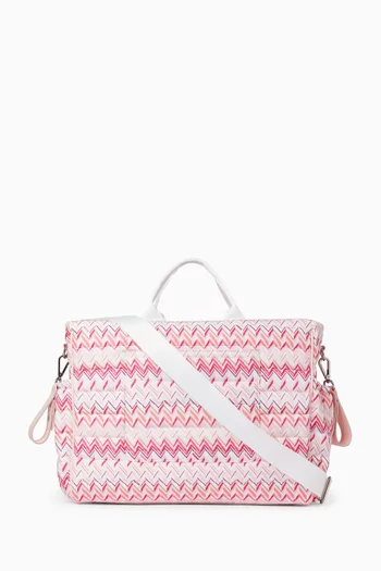 حقيبة مستلزمات أطفال بنقشة خطوط متعرجة