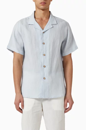 Camp Collar Shirt in Linen
