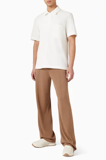 Polo T-shirt in Textured Cotton