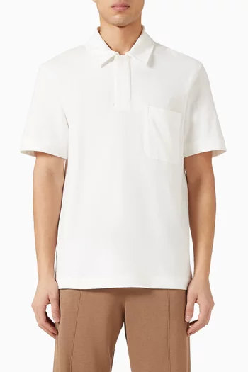 Polo T-shirt in Textured Cotton